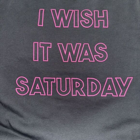 Wildfox Women's I Wish It Was Saturday Sweatshirt Gray Sizes M, MSRP $108 - Picture 5 of 6
